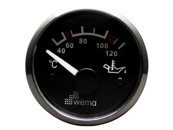 Wema 110670 - Silverline Oil Temp Gauge Black