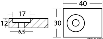 Suzuki & 55320-95311 & Evinrude 5030265/5035786 & OMC Aluminium Leg Plate Anode - Osculati 43.903.21