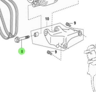 Nanni Diesel 970312727 - Hex Head Bolt With Washer for Alternator Assembly