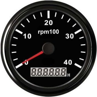 Hollex RPM/Hour Meter Black 9-32V 0-4000 RPM