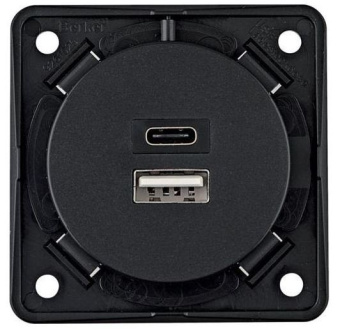 Berker USB Charging Socket A+C 230V, Anthracite 
