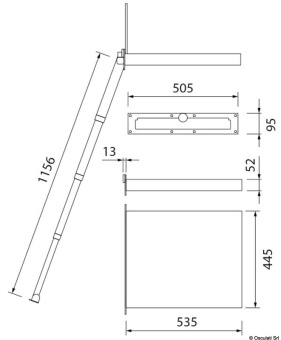 Osculati 49.568.04 - 4 Steps Douglas Marine Portofino Retractable Ladder