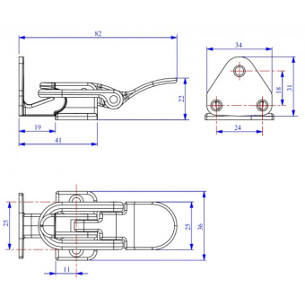 Foresti & Suardi 90° Anti-rattle Door Fastener