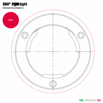 Lopolight 200-014G2-PRO-I - Navigation Light 2NM 360° Red, Black Anodized