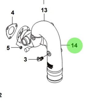 Bukh 00104-5S152 - Exhaust High-Riser for S270J Engines
