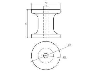 Talamex Bow Roller PU L75mm Ø75mm Shaft 16mm