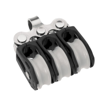Barton N10310 - Triple Fixed Eye Block Size 0 20mm – Ball Bearing, 3x Ø20mm Sheaves, Max Rope 6mm