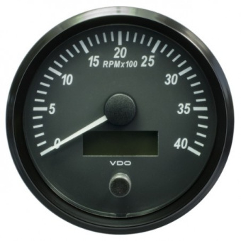 VDO A2C3832800010 - SingleViu Tachometer 4.000 RPM Black 100mm