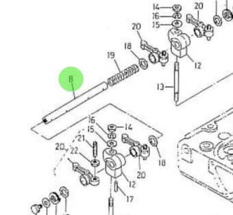 Nanni Diesel 970307827 - Rocker Arm Shaft for HE Series Engines
