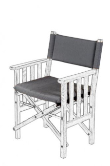 ARC Marine Deluxe Cushions For Director's Chair II Forza Black