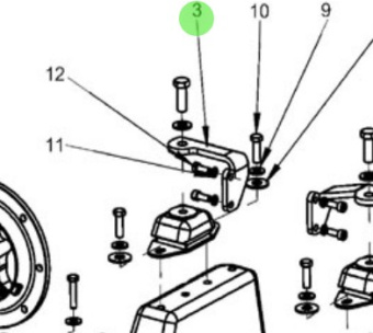 Nanni Diesel 95310930 - Left Front Engine Mount for N2 and N3 Sail Drive Engines