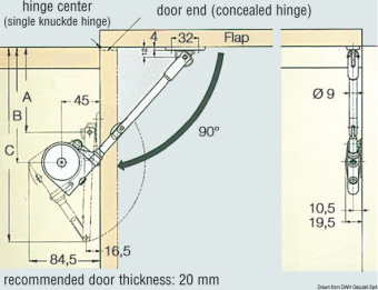 Osculati 48.610.00 - Soft Down Stay - Upward Window Stay