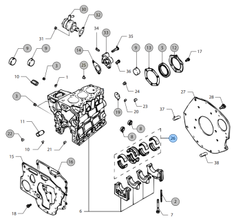 Vetus STM3905 - Bearing Set 0.25 U.S. M3.09