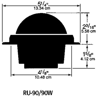 Ritchie Compass Model 'Voyager RU-90', Flush Mount Compass, Dial Ø76,2mm/5°, Black