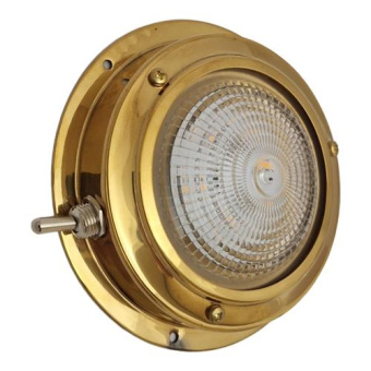 Hollex Surface-Mounted Ceiling Light Brass 12V 76mm Warm White LED