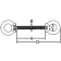 Stainless Steel Double Eye Bolt (Screw Eye), A=80mm, B=8mm, C=17mm, D=116mm