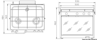 Osculati 50.385.02 - TECHIMPEX XL2 cooker 2 Burners+Oven