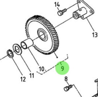 Nanni Diesel 970307542 - Camshaft Idler Gear Assembly for Nanni Marine Engines
