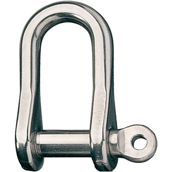 Ronstan RF619 Stainless Steel D Shackle, 3/8" Pin, Coined Head with Hole
