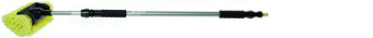 Yachticon Aluminium Wash Brush with Side Bristles, Telescopic 90–175 cm, with Water Flow