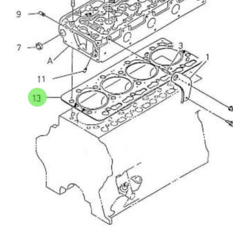 Nanni Diesel 970310785 - Cylinder Head Gasket for 4.330TDI and 4.340TDI Engines