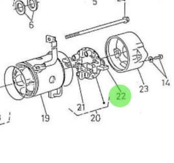 Nanni Diesel 970310990 - Starter Motor Brush for 4.330TDI and 4.340TDI Engines
