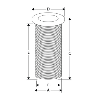 Nuova Rade 197017 - Nylon Through-Hull 2", L=118mm