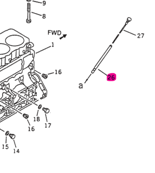 Northern Lights 6221-21-5410 - Dipstick Tube (Keel cooled Propulsion Units)