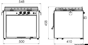 Osculati 50.350.02 - Gas range with cardan joint oven 2 burners
