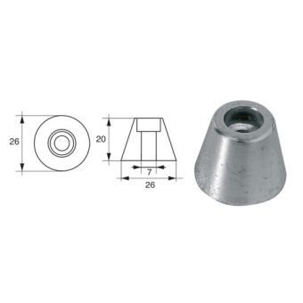 E. Polipodio OG040 Zinc Anode for Sleipner Thruster 61180, Ø26x20 mm