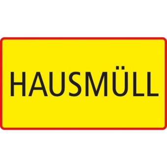 Marine Household Waste Identification Sticker "Hausmüll", German, Soft PVC, 180×100 mm