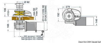 Osculati 02.426.01-12 - Lofrans Project Windlass 1700W Chrome Brass 12V High 12 mm