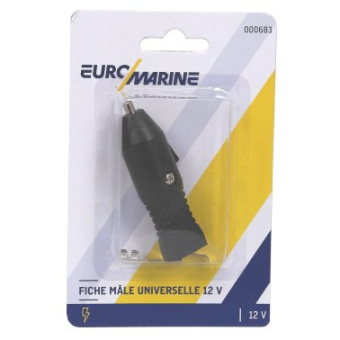 Euromarine 12V Male Plug + Fuse Protection - 8A - Crimp Contacts