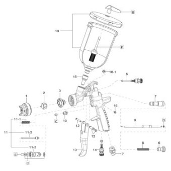 Iwata AZ3 HTE-S Spray Gun + 600ml Cup - 1.8 Nozzle