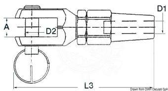 Osculati 05.408.10 - SS Fork Terminal Ø 10 mm