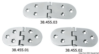 Osculati 38.455.01 - Hinge reversed pin heavy duty 110x60 mm