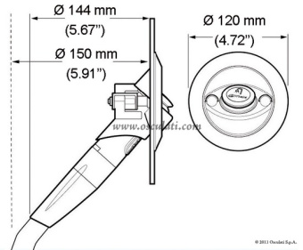 Osculati 15.290.14 - Whale Twist Shower Hot/Cold Water, Angled, Grey