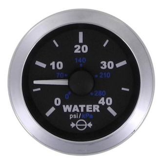 Veethree 781024SDFE - Matrix Water Pressure Meter 40psi, 2", Black With SS Bezel