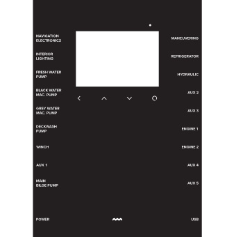 Simarine SIMNE2-210-001 - Nereide 2 Control Panel - Motorboat, Black, 210 x 210 x 40 mm, 6-35V DC