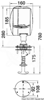 Osculati 13.342.12 - DHR light adjustable from inside 12 V 185 mm