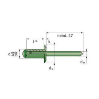 Stainless Steel Open Blind Rivet A2 TP 4.8 x 16