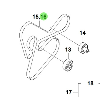 Bukh 00900-2R182 - Drive Belt for R210 and R210J Engines