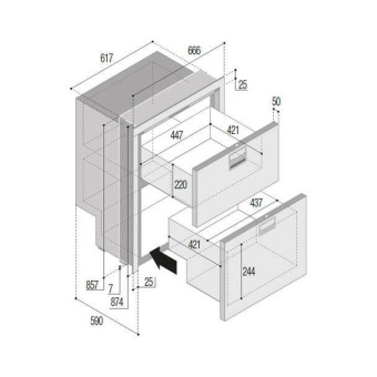 Vitrifrigo SAVV003233 Seadrawer DRW 180 A OCX2 - Internal Unit - 12/24V - Refurbished