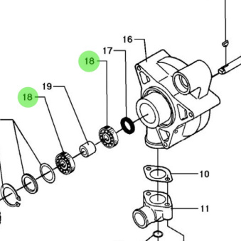 Bukh 545A3129 - Ball Bearing for DV36 and DV48 Circulation Pumps