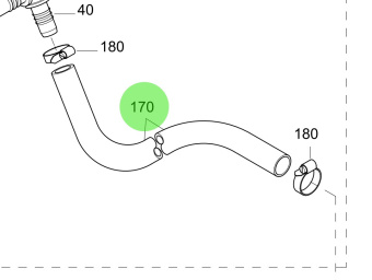 Steyr 2179196-0 - Oil Separator to Air Filter Hose for MO256H45 and MO256K43 Engines