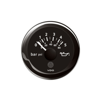Veratron ViewLine - 52mm Black Engine Oil Pressure 5Bar-80PSI - 12-24V DLRB