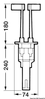 Osculati 45.350.02-B59SX - GEMINI Twin Lever Control Box B59SX