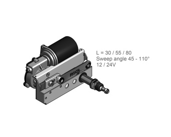 Roca 531016 W25 Windscreen Wiper Motor - 24V - 28mm Bulkhead