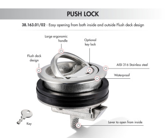 Osculati 38.163.01 - PUSH LOCK Eclipse Pull Latch Without Lock