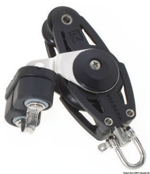 Viadana Composite Ball Bearing Double Fiddle Block with Carbon Cam Cleat for Rope up to 8 mm, 38 mm Sheaves
